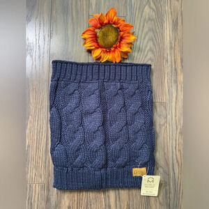 🦋B2G1🦋NOBLE MOUNT Mens Navy Cable Knit Toaster Snood Scarf NWT